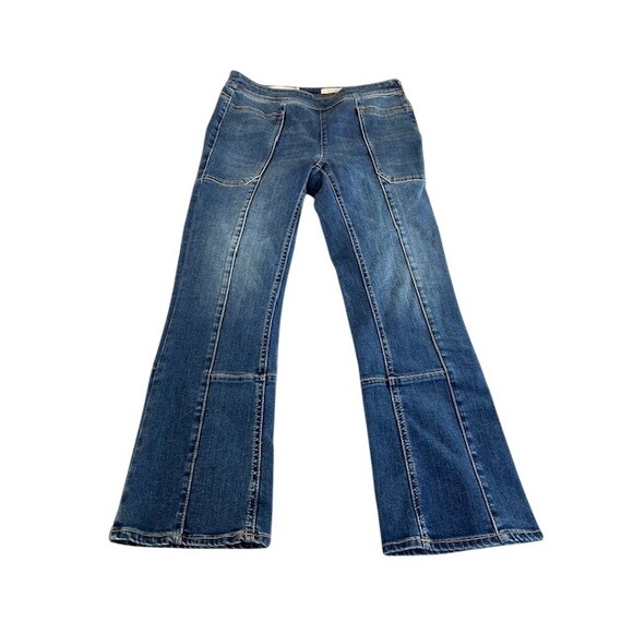 Pilcro and the Letterpress by Anthropologie Denim - Pilcro‎ Anthropologie Flare Crop Jeans Womens Size 27 Blue Wash Side Zipper
